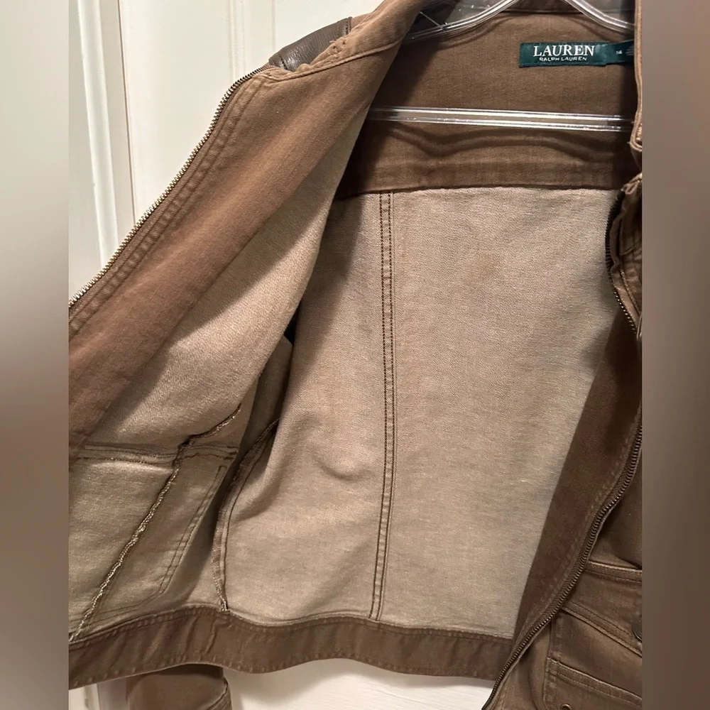 Ralph Lauren bomber jacket. Brown, Size 14. Great condition - Picture 5 of 8